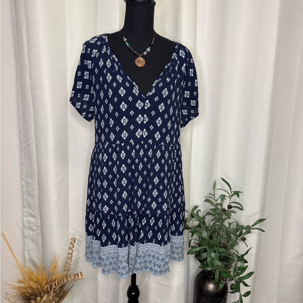 Knox Rose Blue and White Geometric Dress